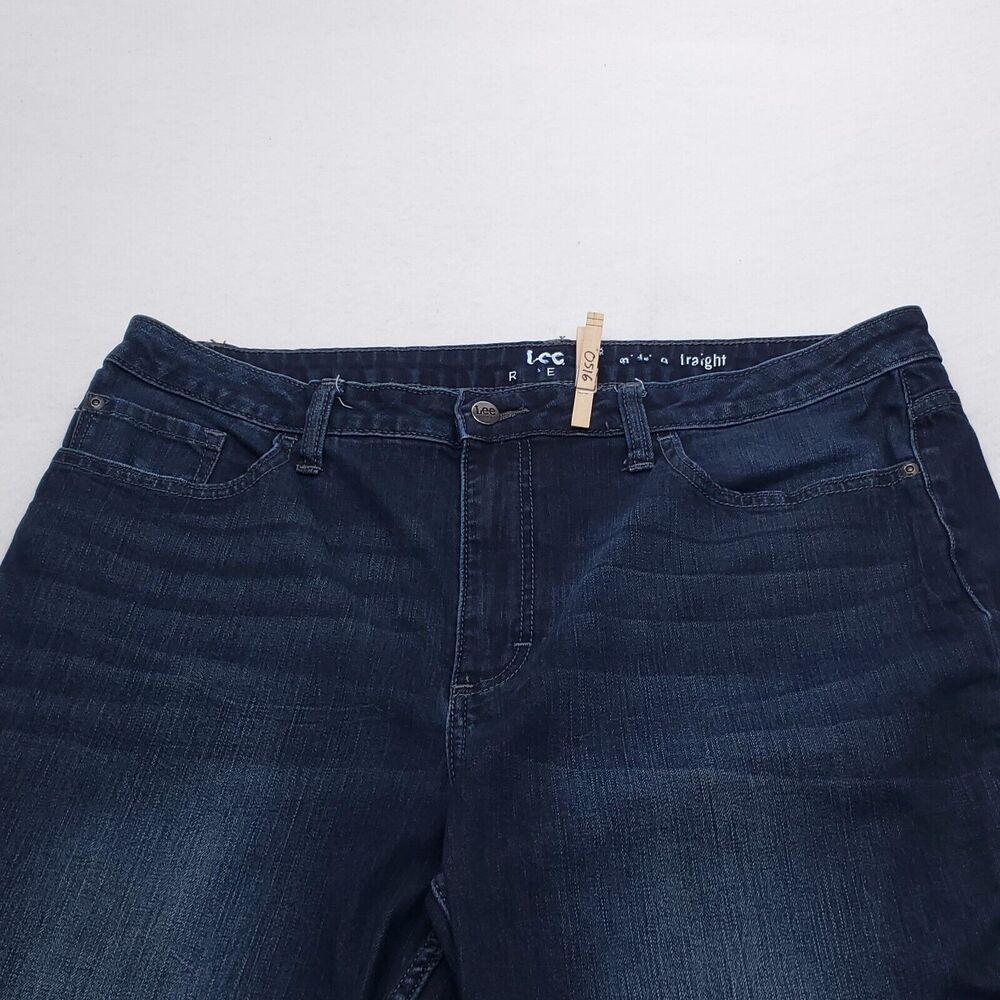 Lee Casual Button Zip Denim Medium Wash Jeans Womens Size 18 Blue